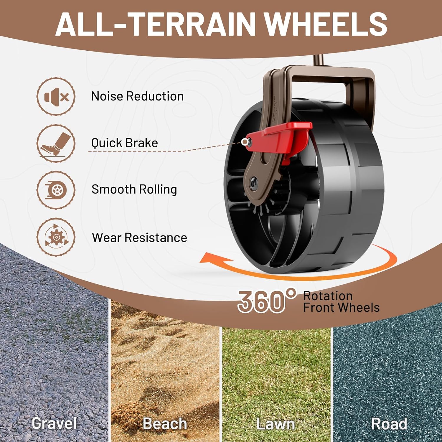 Chariot pliable à deux étages de grande capacité de 400 L avec freins, chariot extra-long de 54 pouces, chariot pliable robuste de 450 livres