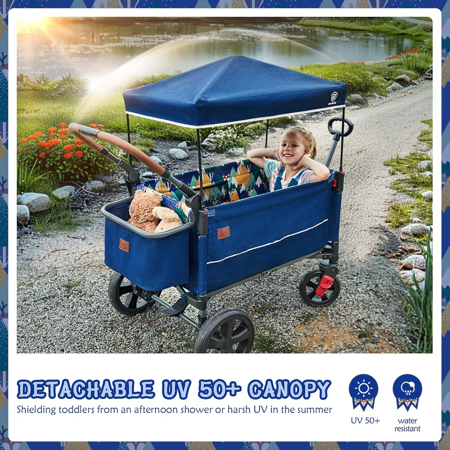 Poussette de voyage à fermeture éclair latérale EVER ADVANCED, poussette push-pull,