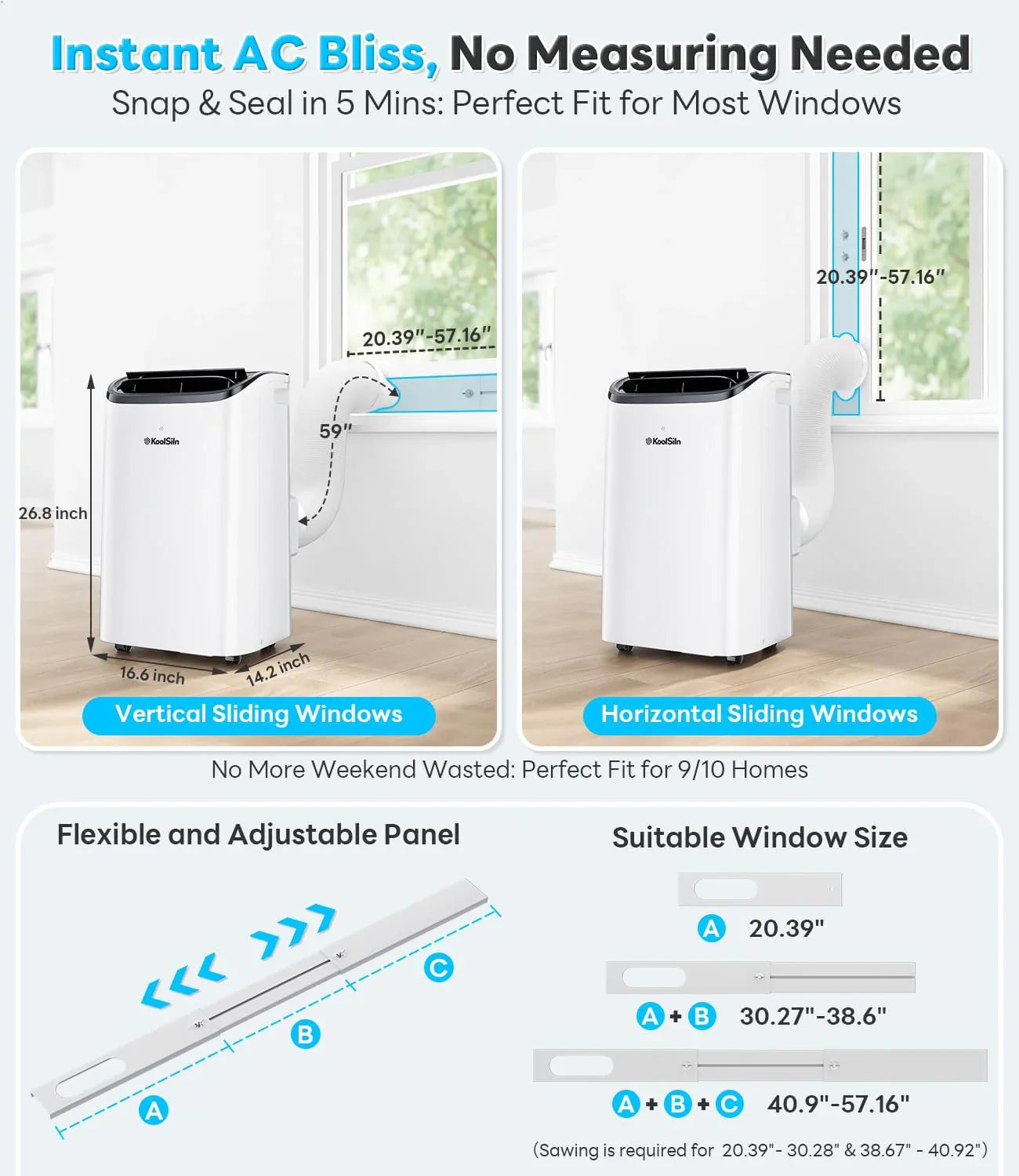 Le climatiseur portable de 14 000 BTU refroidit jusqu'à 700 pieds carrés