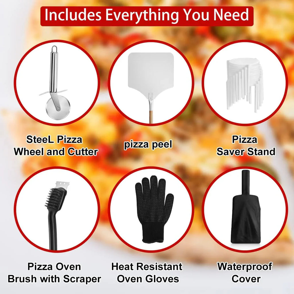 Four à pizza d'extérieur EDOSTORY, barbecue à bois d'extérieur