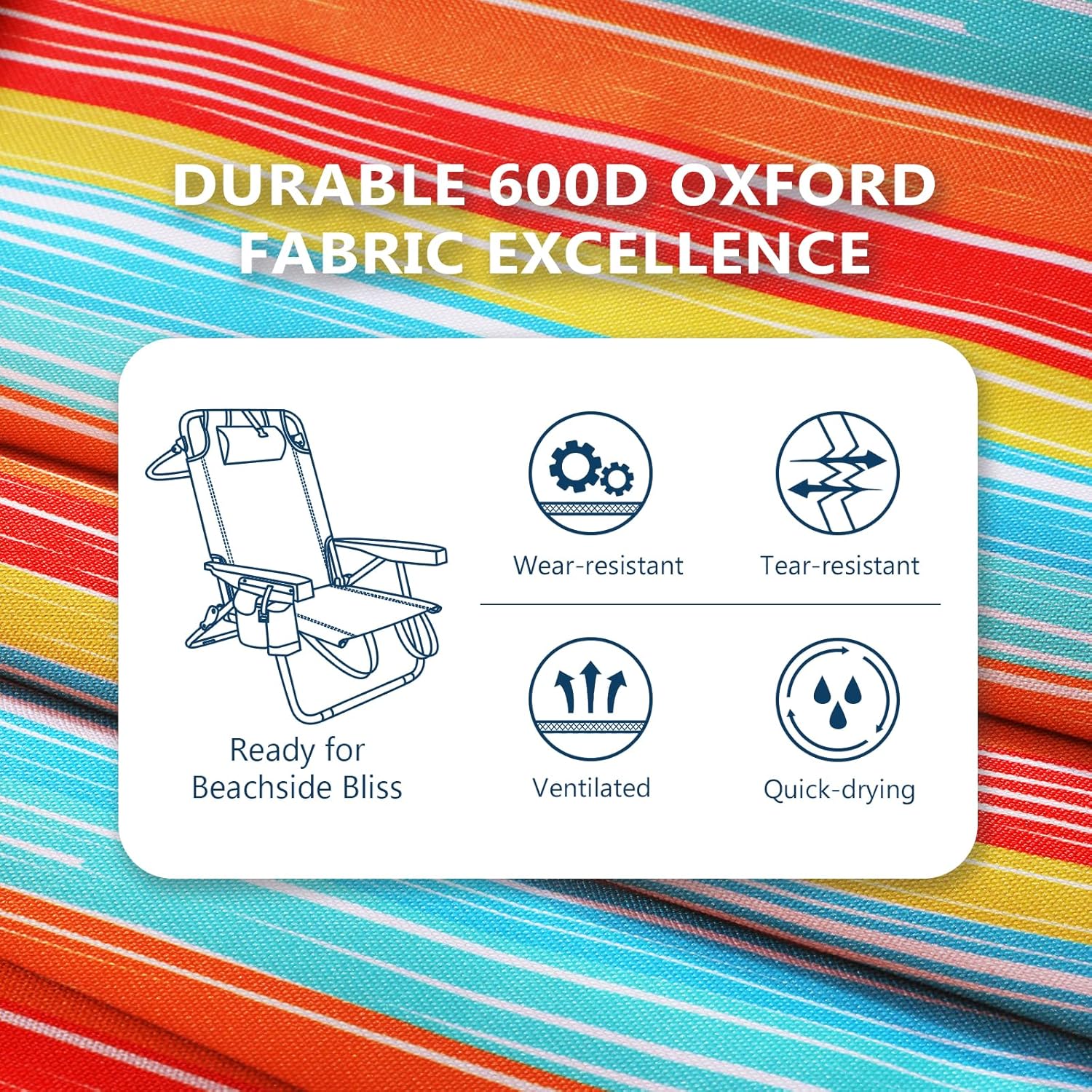 Lot de 2 chaises de plage compactes et portables pour adultes, en aluminium, 5 positions, avec pochette isotherme