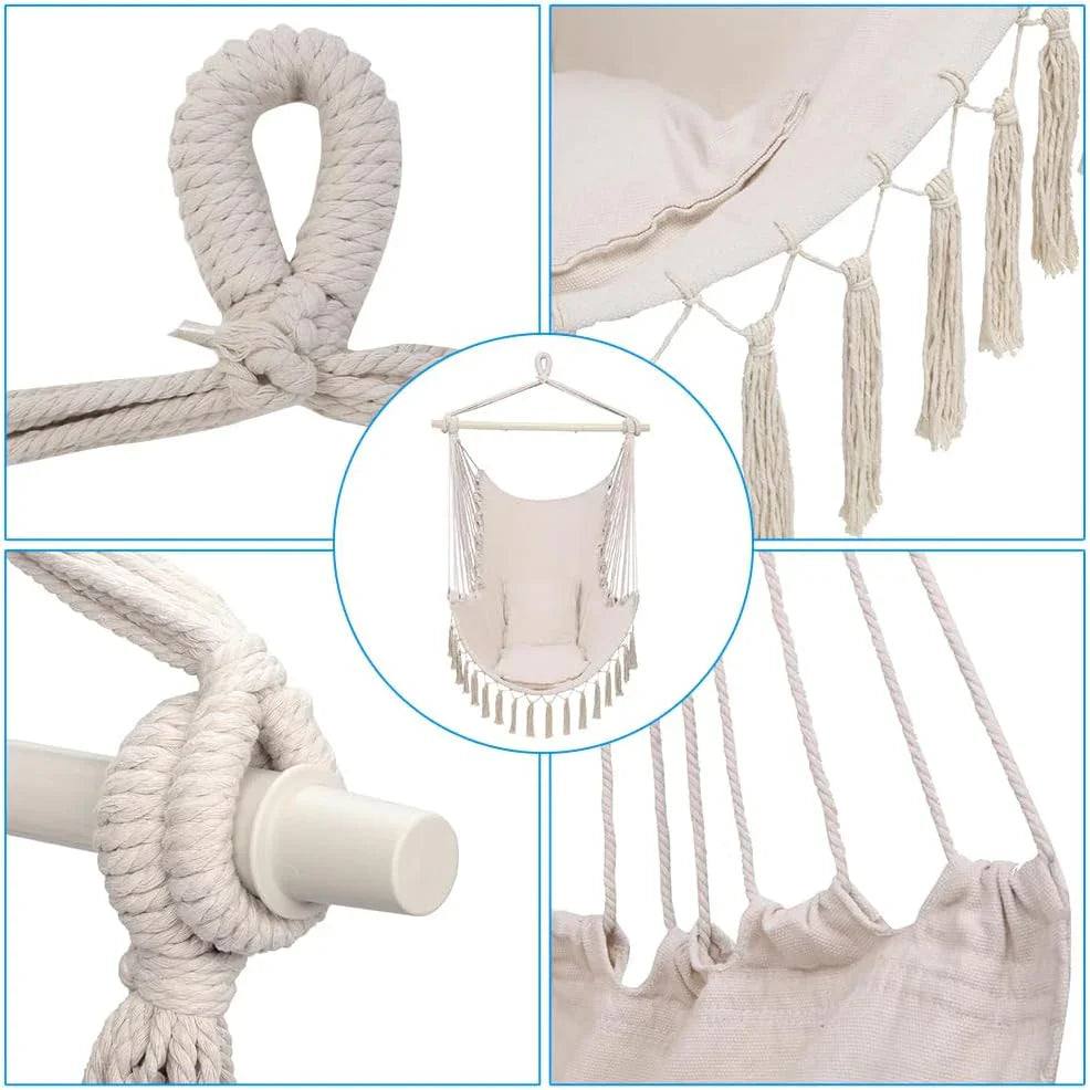 ONCLOUD Hamac Chaise Balançoire à Corde Suspendue, peut supporter jusqu'à 550 lb,