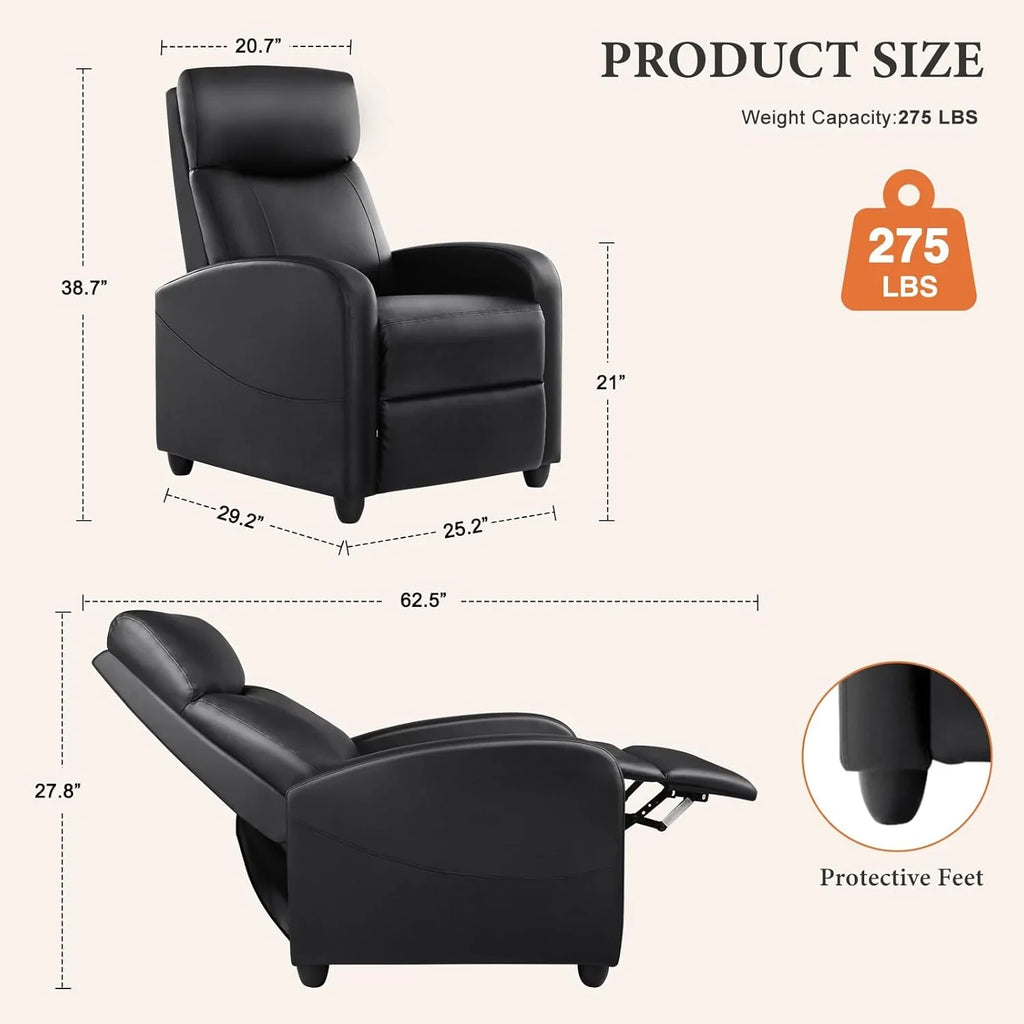 Fauteuil inclinable de massage pour adulte Sweetcrispy, siège de cinéma maison réglable avec support lombaire