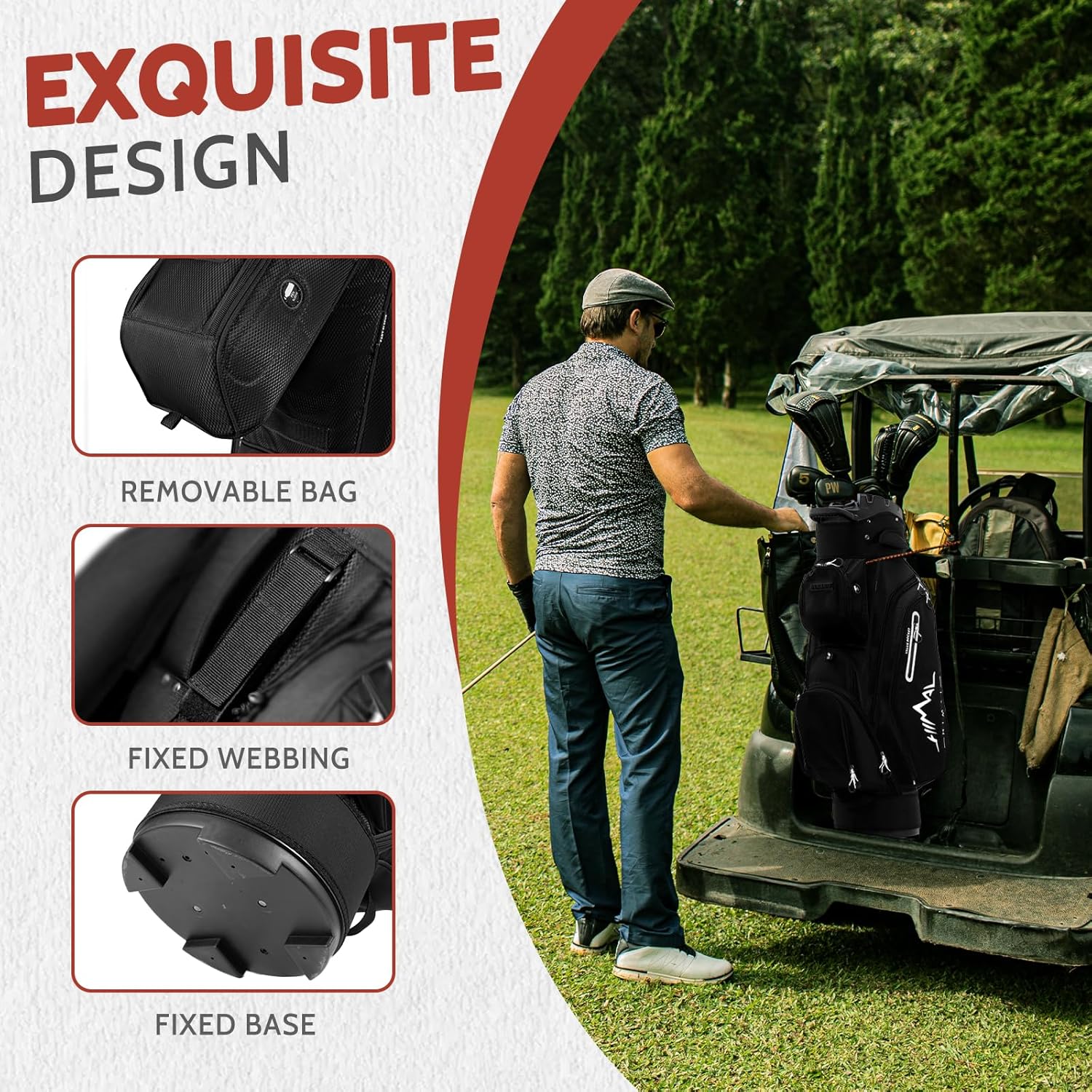 Sac de golf chariot Pro 14 compartiments avec compartiments sur toute la longueur, sac de golf pour homme