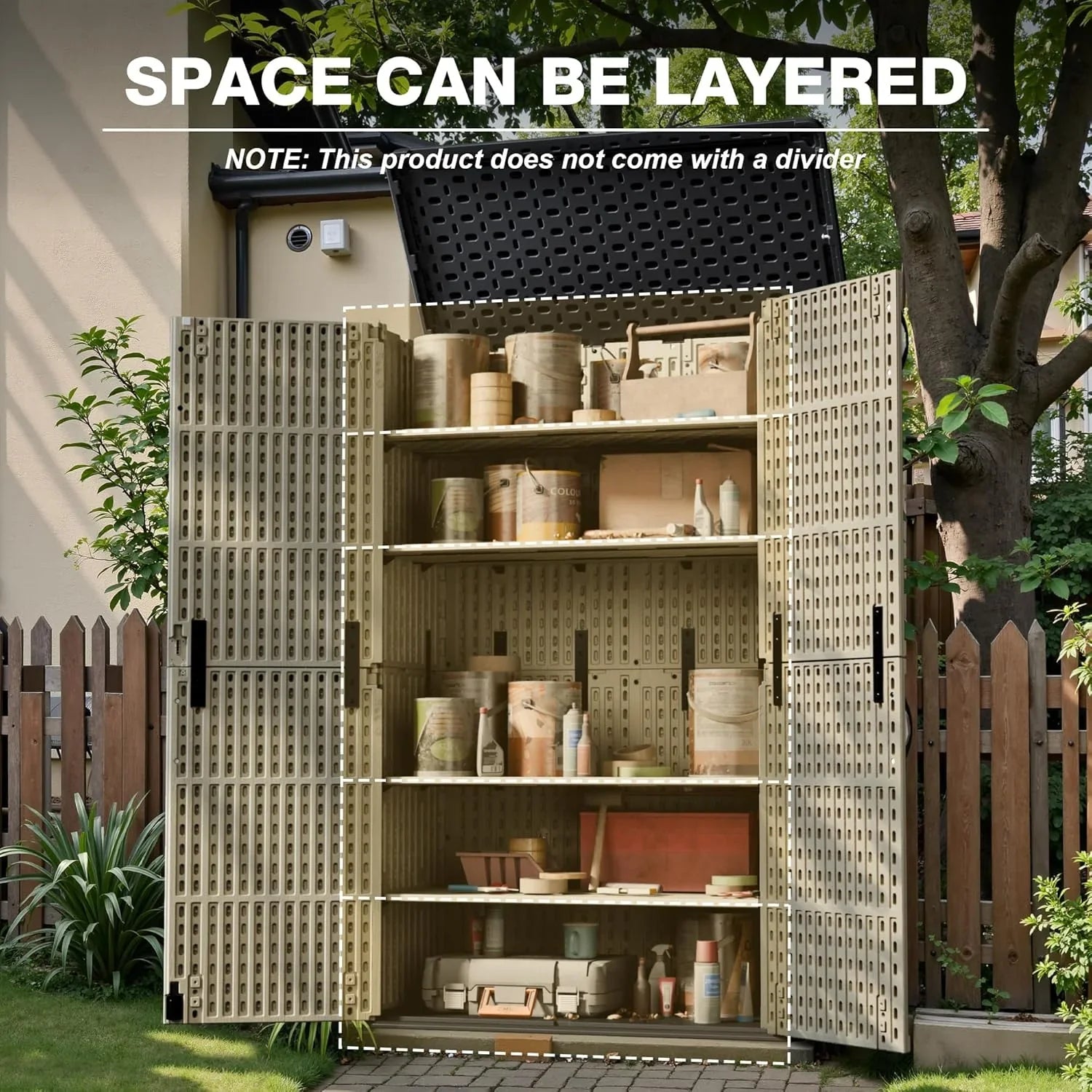 Abri de rangement horizontal extérieur Greesum 27 pieds cubes en résine grand coffre de rangement