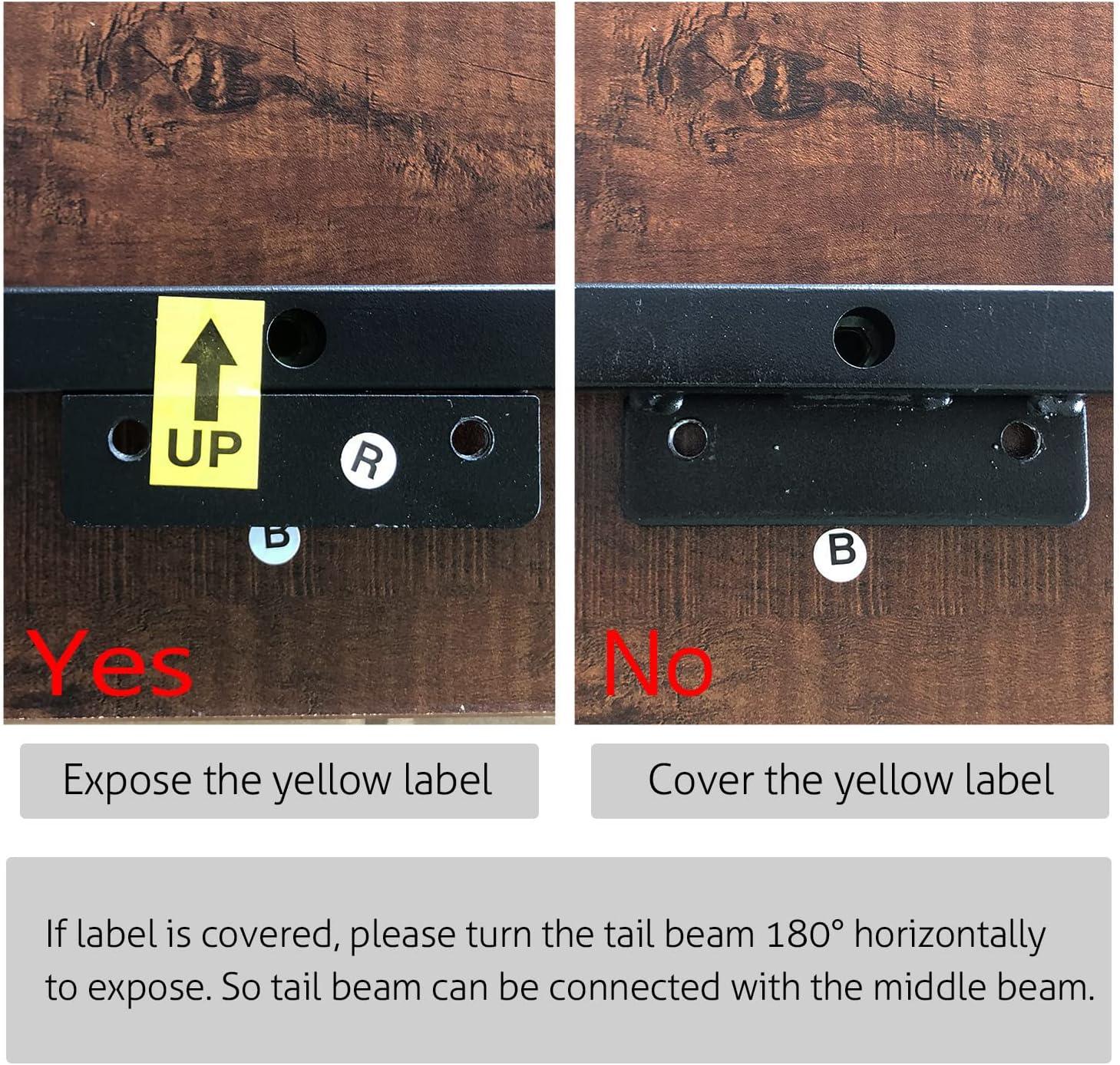 Cadre de lit plateforme en métal Sha Cerlin 14 pouces, antidérapant et silencieux, acajou