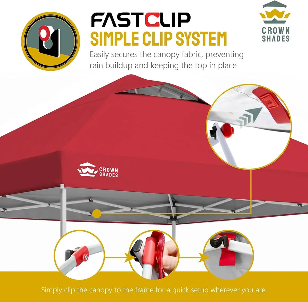 Auvent pop-up 10x10 - Installation en un clic - Tente de plage - Parasol extérieur avec dessus argenté, 3 hauteurs et 4 poches à sable
