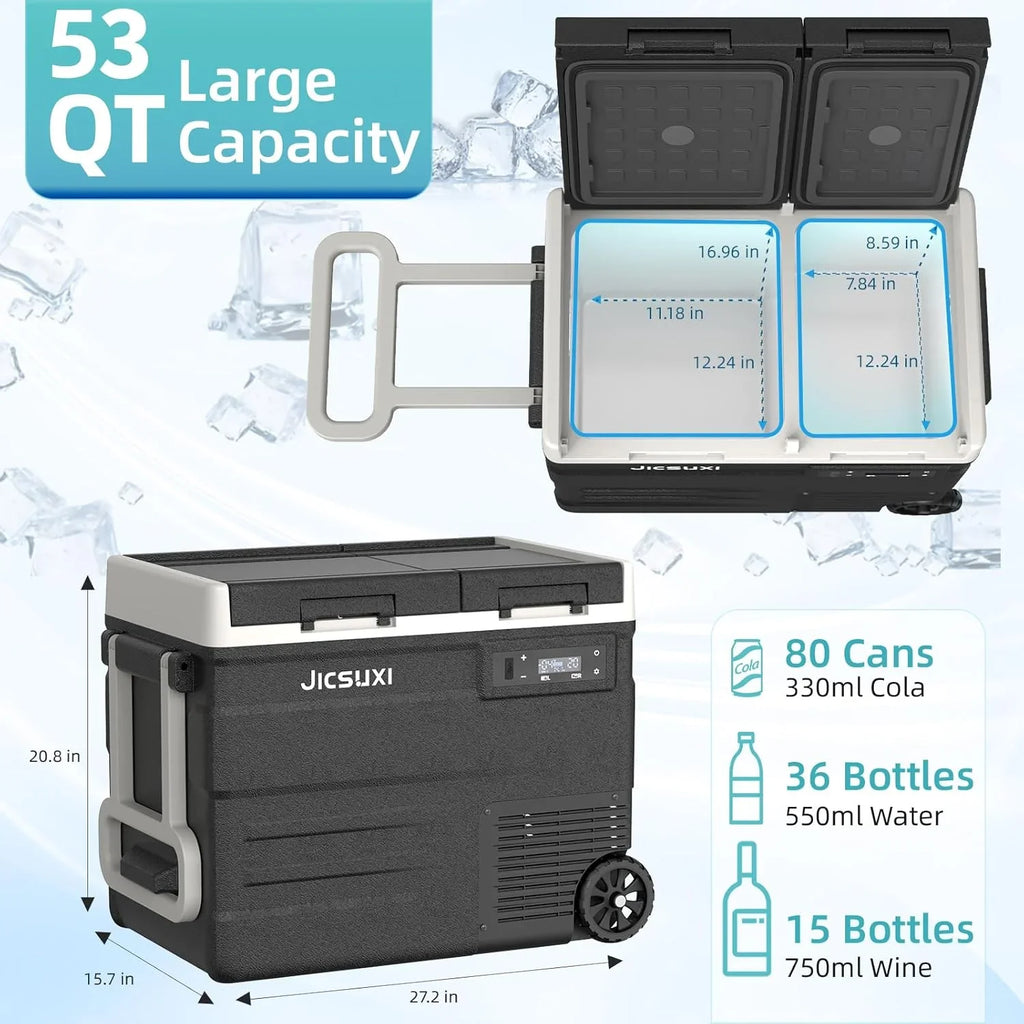 Réfrigérateur de voiture 12 V, glacière électrique portable à compresseur de 17 litres