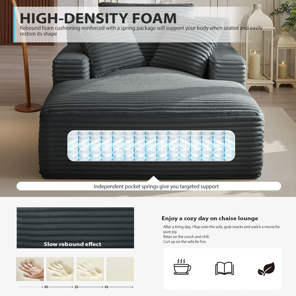 Fauteuil inclinable d'intérieur de 50 pouces, canapé-lit surdimensionné en velours côtelé, fauteuil de lecture à couchage profond, canapé nuage, canapé de salon