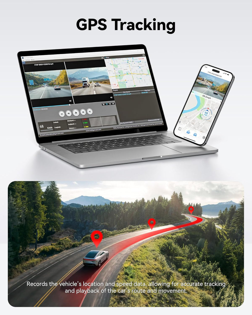 Caméra embarquée avant/arrière, Full HD 4K/2,5K pour voiture, carte 32 Go incluse, Wi-Fi/GPS intégré, écran IPS 3,16 pouces, vision nocturne, grand angle 170°, WDR, mode stationnement 24h/24 (F7NP)