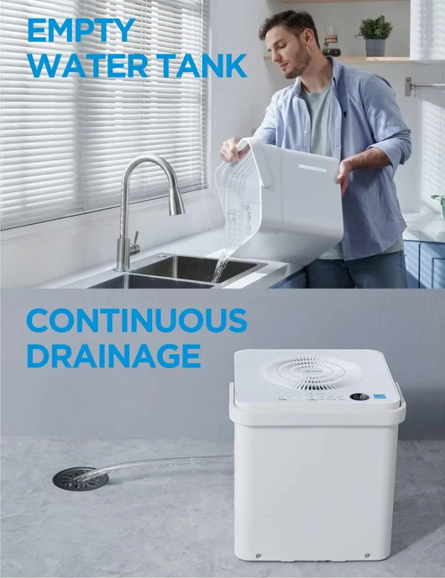 Déshumidificateur de 35 pintes pour sous-sols et pièces jusqu'à 3 500 pieds carrés avec commandes intelligentes