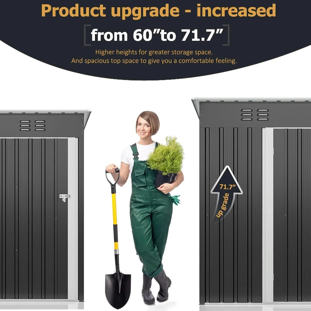 Abri de jardin extérieur Polar-Aurora 8 x 12 pi, abri de jardin en métal avec cadre amélioré