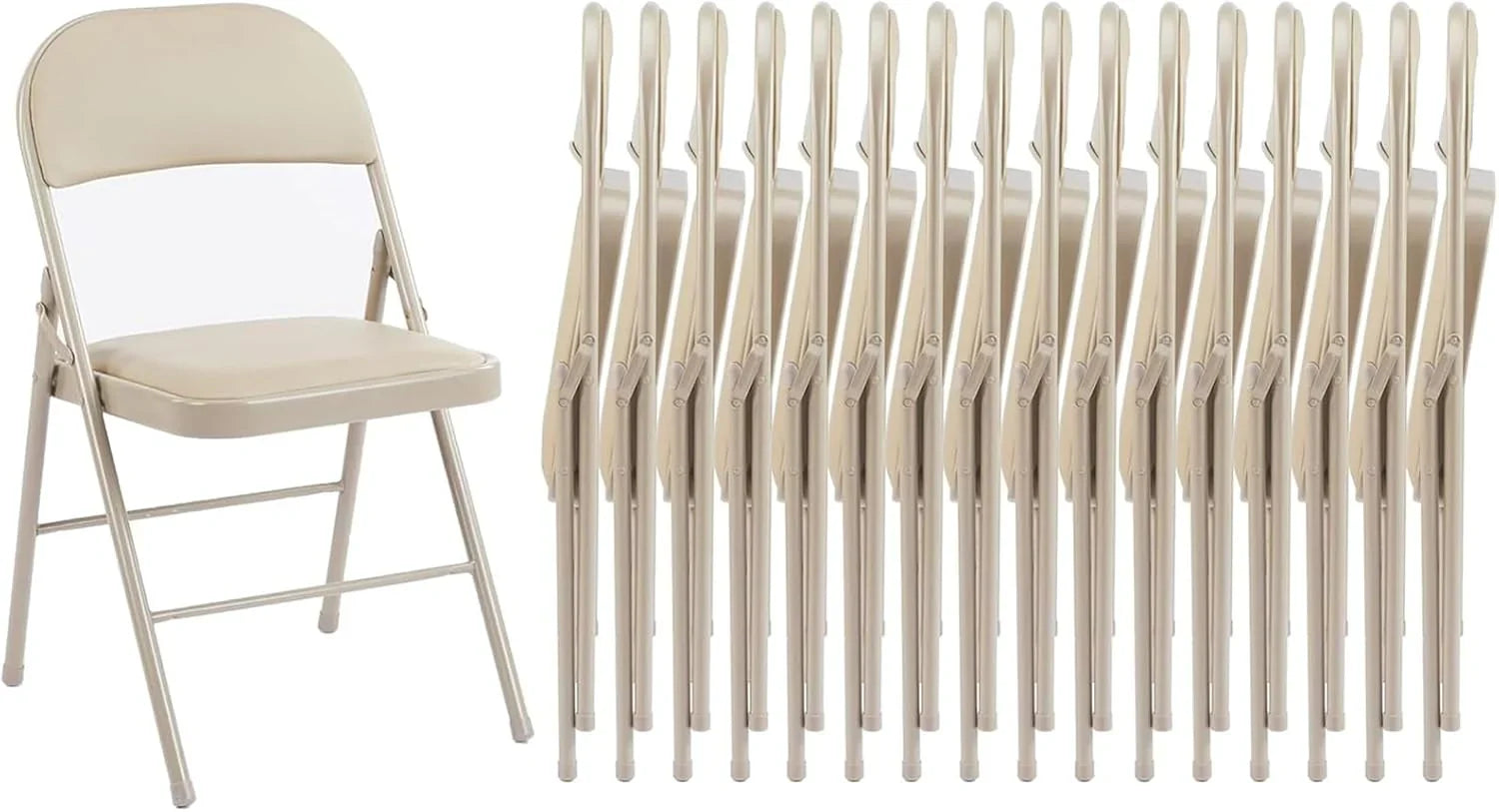 Lot de 12 chaises pliantes Sweetcrispy, rembourrées en cuir, robustes et pliables en métal.