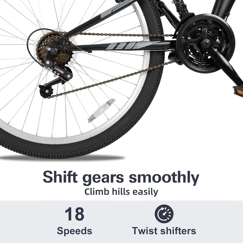 Vélo de montagne WEIZE, vélo hybride d'extérieur 26-27,5 pouces, 18 vitesses/acier à haute teneur en carbone/double suspension complète