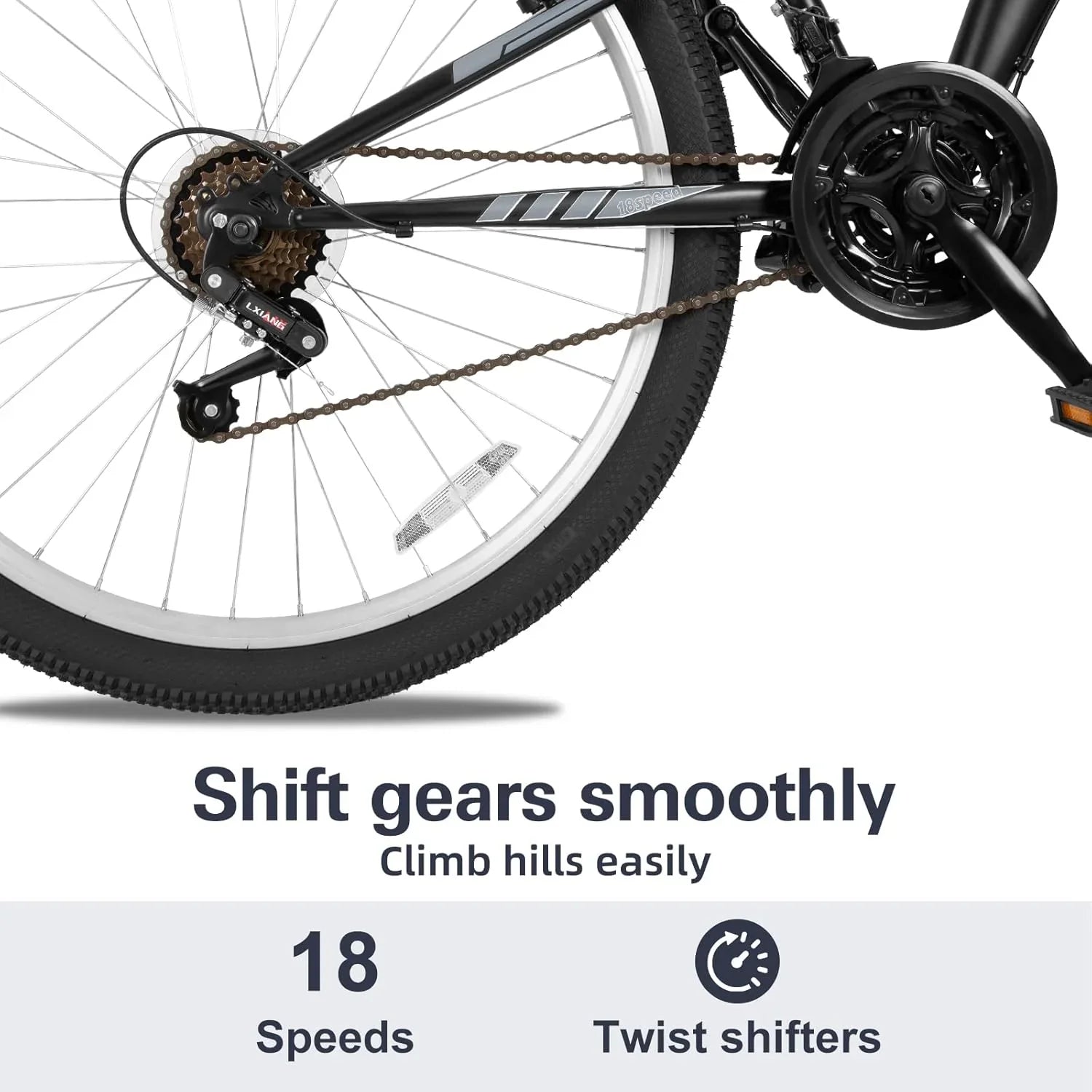 Vélo de montagne WEIZE, vélo hybride d'extérieur 26-27,5 pouces, 18 vitesses/acier à haute teneur en carbone/double suspension complète