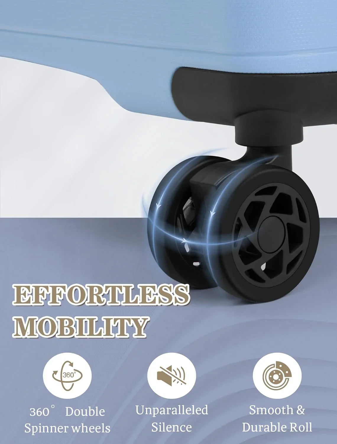 Ensemble de 5 bagages à roulettes, valise rigide en ABS avec roulettes pivotantes