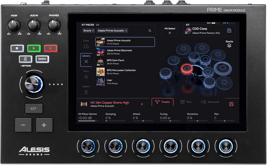 Batterie électronique Alison Strata Prime avec écran tactile et tête à grille double zone
