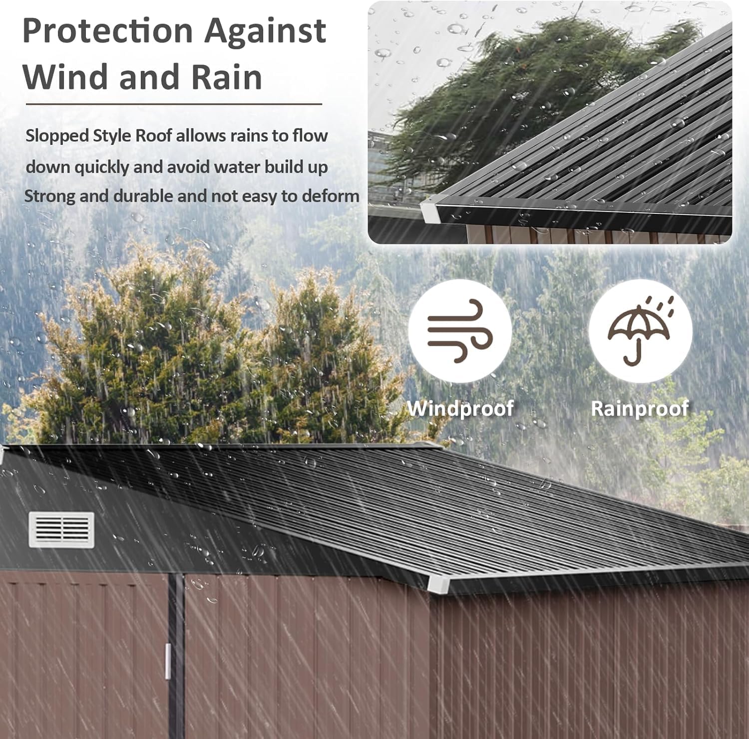 Abri de jardin extérieur Aoxun 6,2 x 4 pieds, abri de jardin en métal avec porte verrouillable et toit en pente, abri à outils, abri à vélos