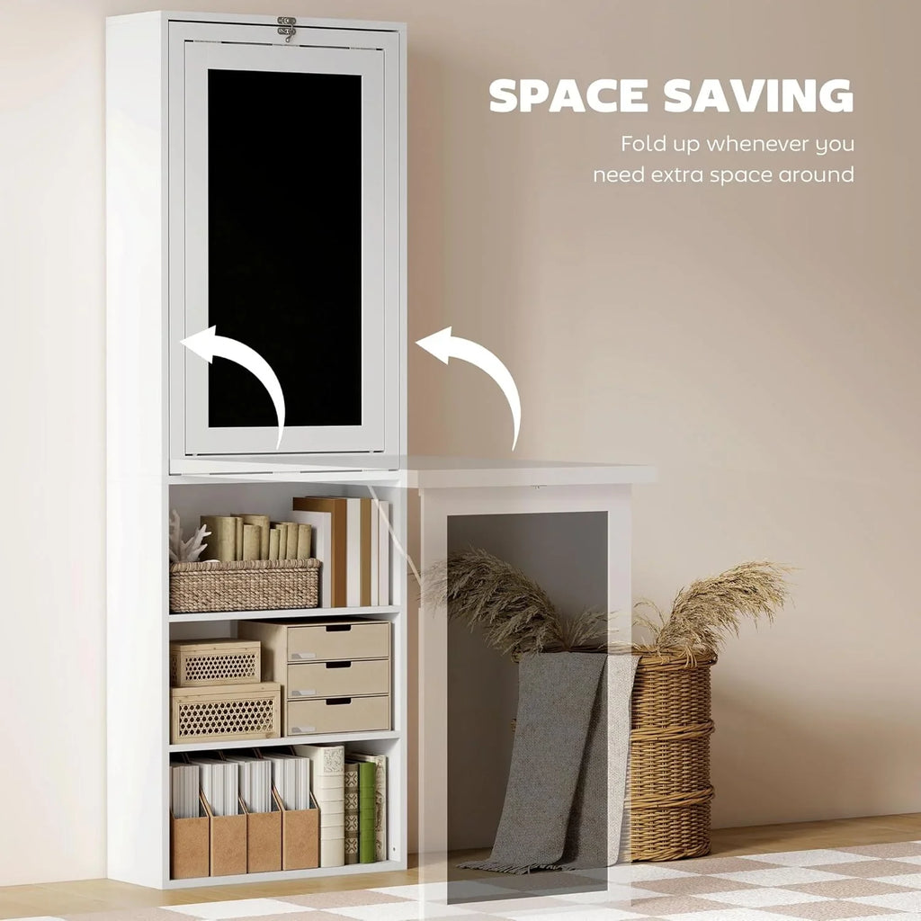 Bureau pliant convertible, armoire de bureau murale, poste de travail multifonctionnel pour le bureau à domicile