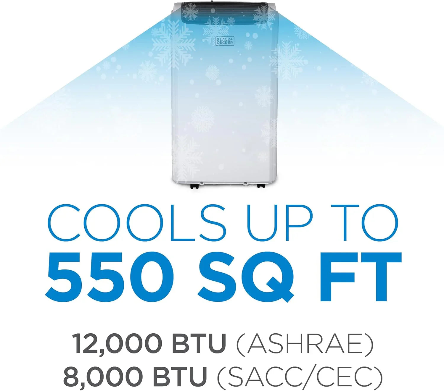 Climatiseur portatif BLACK+DECKER 10 000 BTU pour pièces jusqu'à 450 pi² avec télécommande