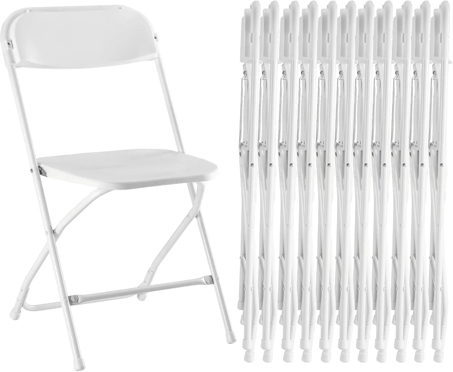 Lot de 12 chaises pliantes Sweetcrispy, rembourrées en cuir, robustes et pliables en métal.