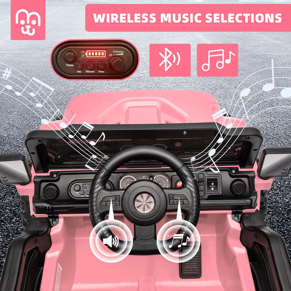 Voiture électrique 12 V pour enfants, camion télécommandé, deux moteurs 35 W