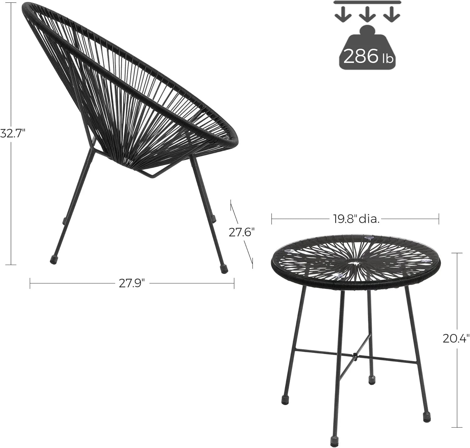 Canapé d'extérieur 2 places avec dossier en rotin synthétique