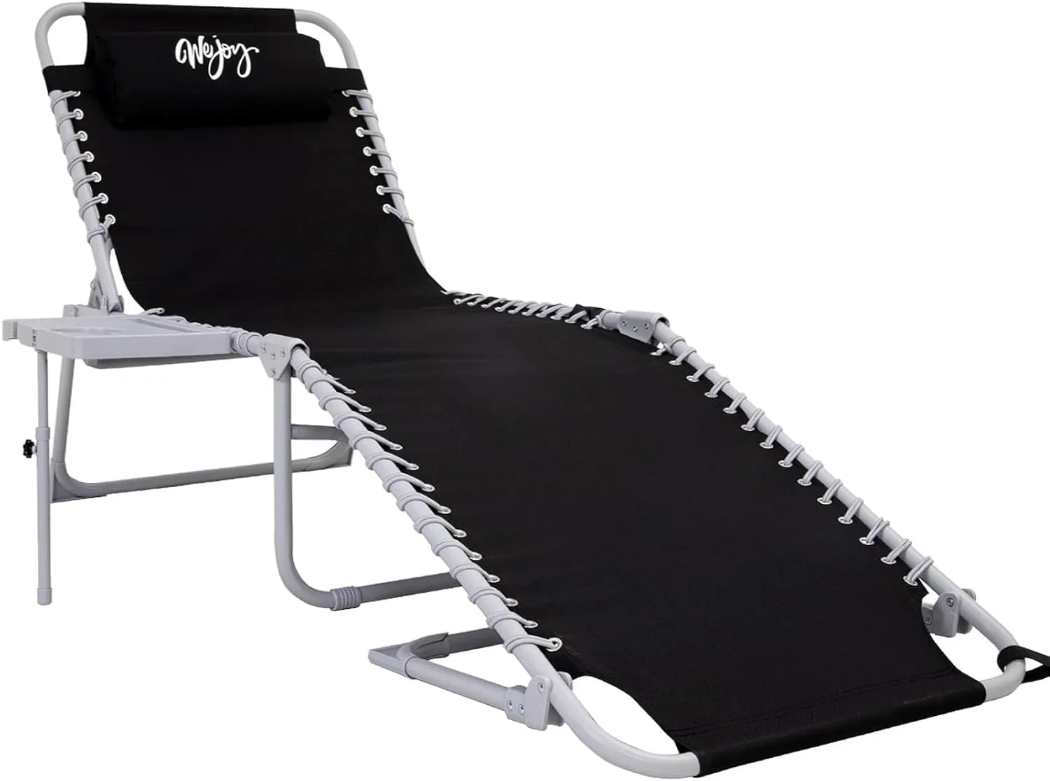 Lot de 2 chaises longues d'extérieur - Chaise longue pliante portable pour patio, piscine, camping, inclinable et réglable sur 5 positions