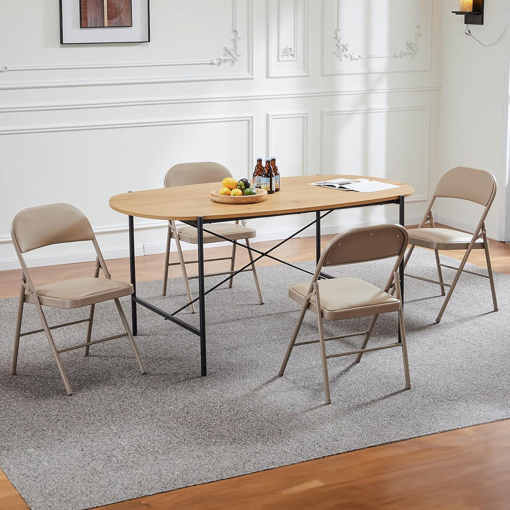 Lot de 12 chaises pliantes Sweetcrispy, rembourrées en cuir, robustes et pliables en métal.