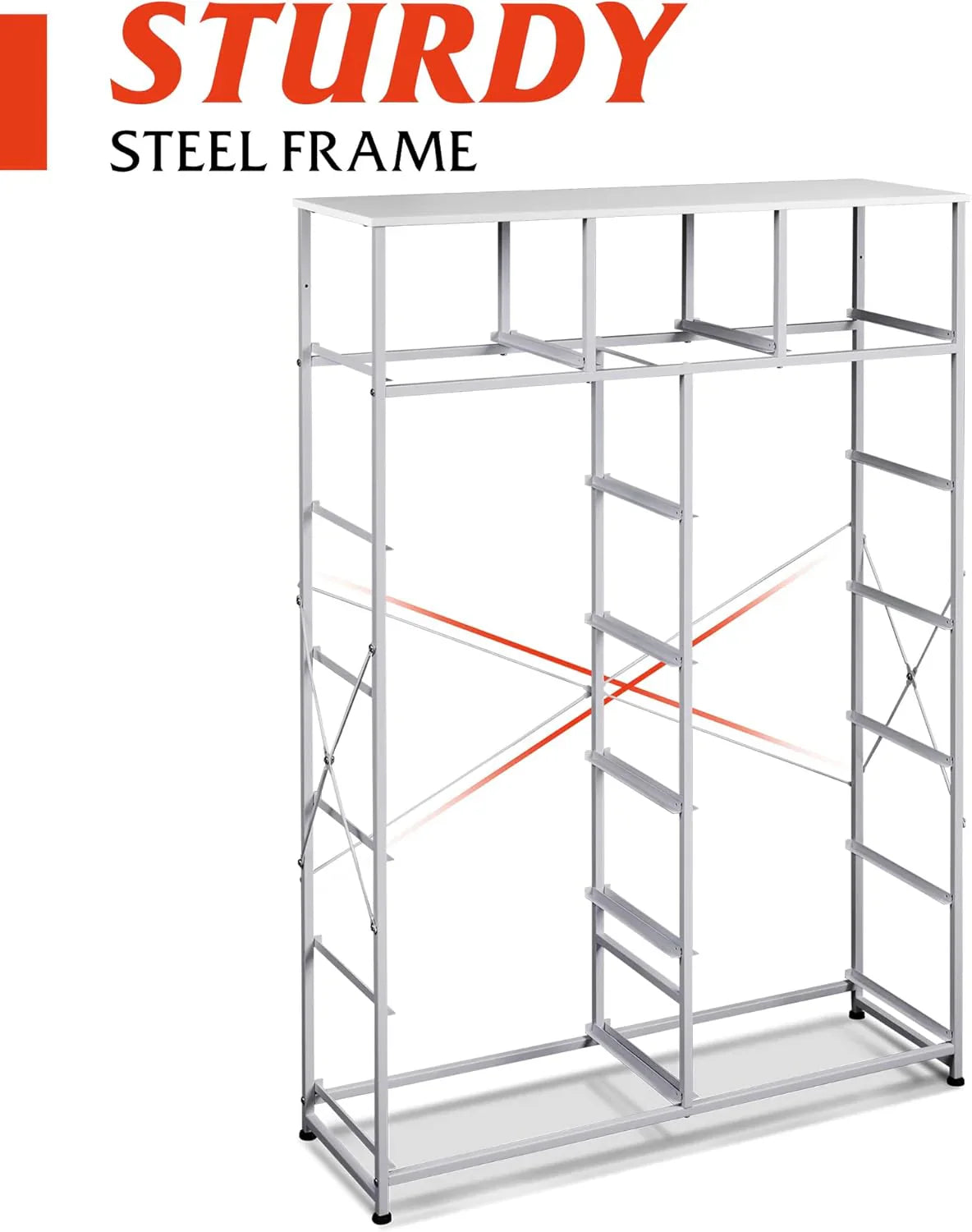 Meuble de rangement WLIVE avec 13 bacs en tissu, tiroirs de rangement avec cadre en acier, grande tour de rangement pour salon, couloir, bureau, noir anthracite