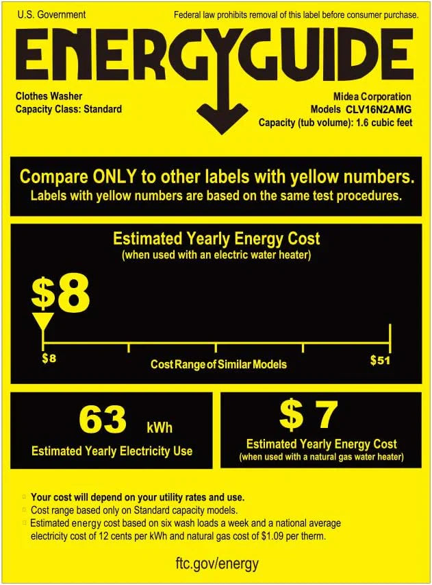 Machine à laver portable Comfee, 0,9 pied cube, avec écran LED et tambour intégré