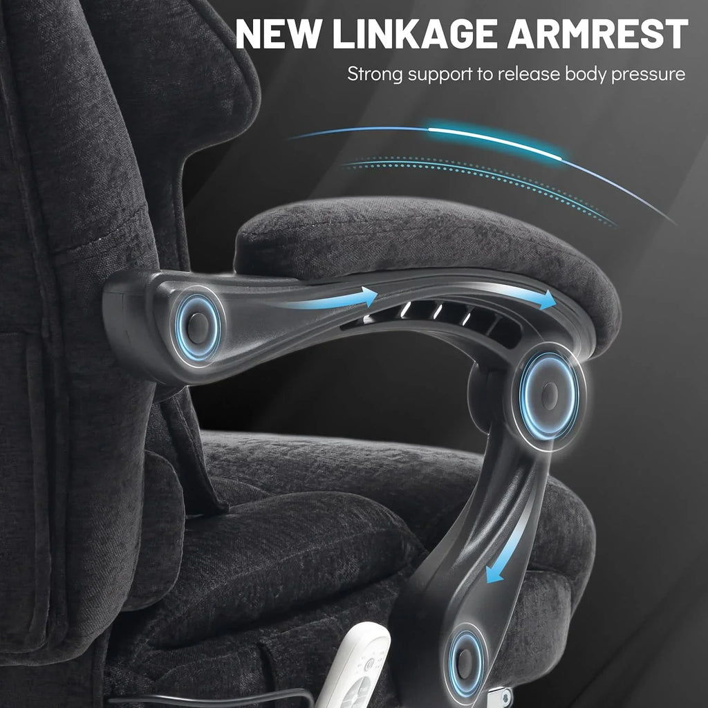 Chaise de bureau de massage avec repose-pieds, grande et haute chaise de bureau en cuir 500 lb