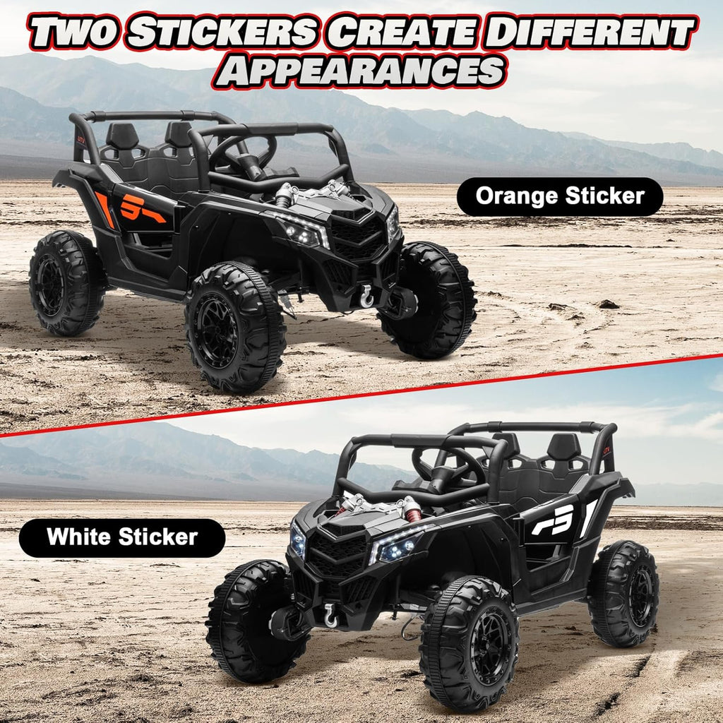 Voiture télécommandée pour enfants JOYRACER avec 4 moteurs de 150 W, amortisseurs, Bluetooth, lecteur MP3 et phares