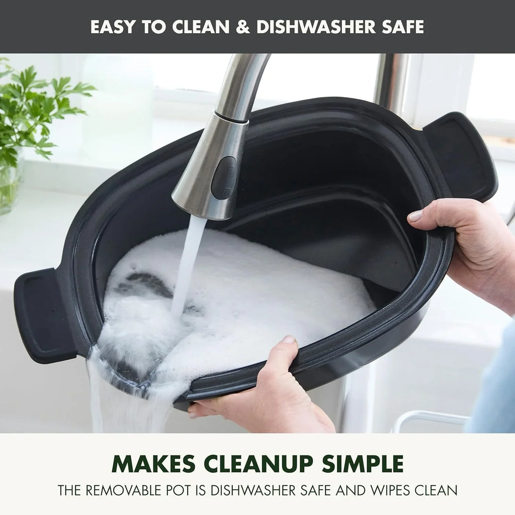 Mijoteuse électrique programmable 8 en 1 de 6 litres avec couvercle lavable au lave-vaisselle et base amovible