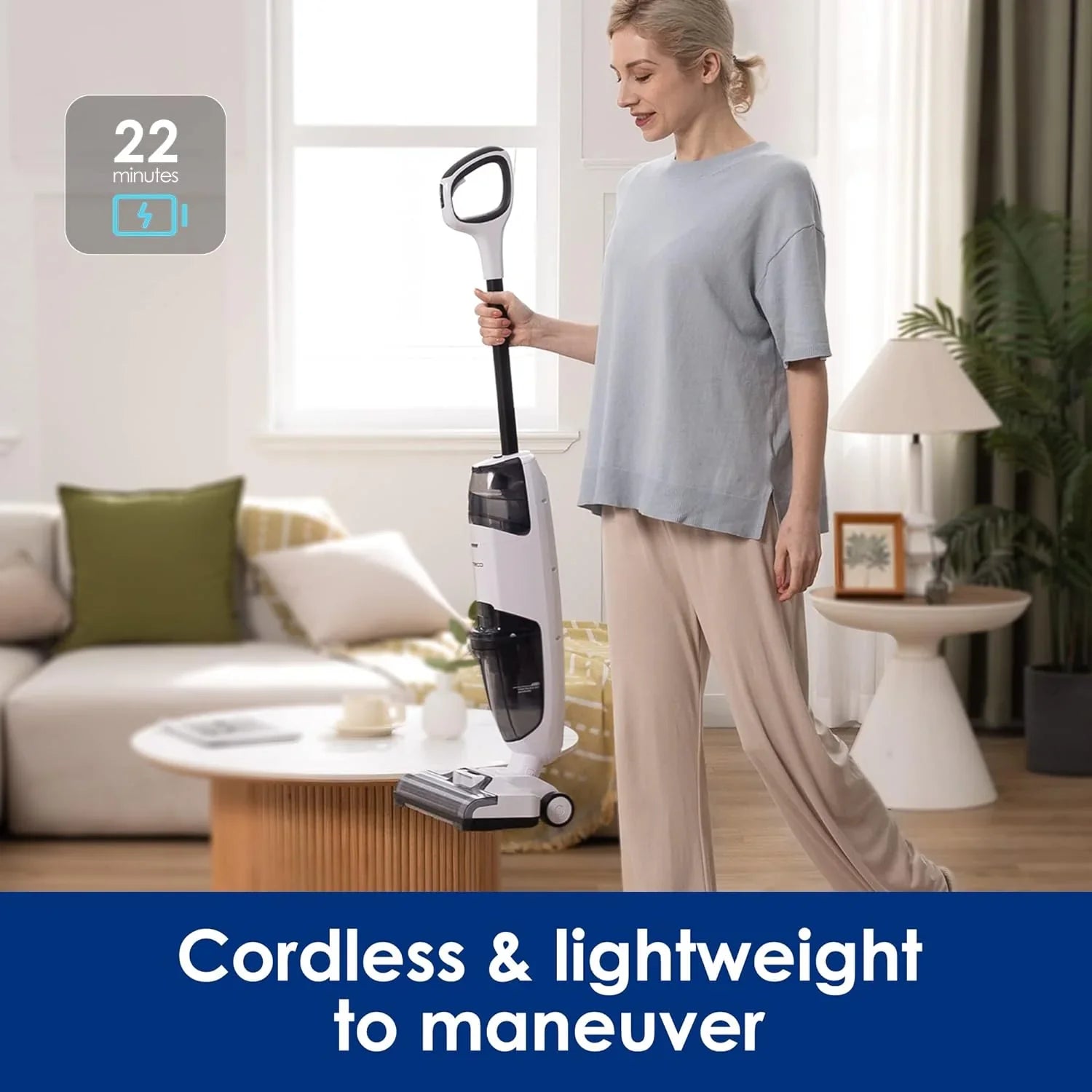 Nettoyeur et serpillière sans fil pour sols secs et humides