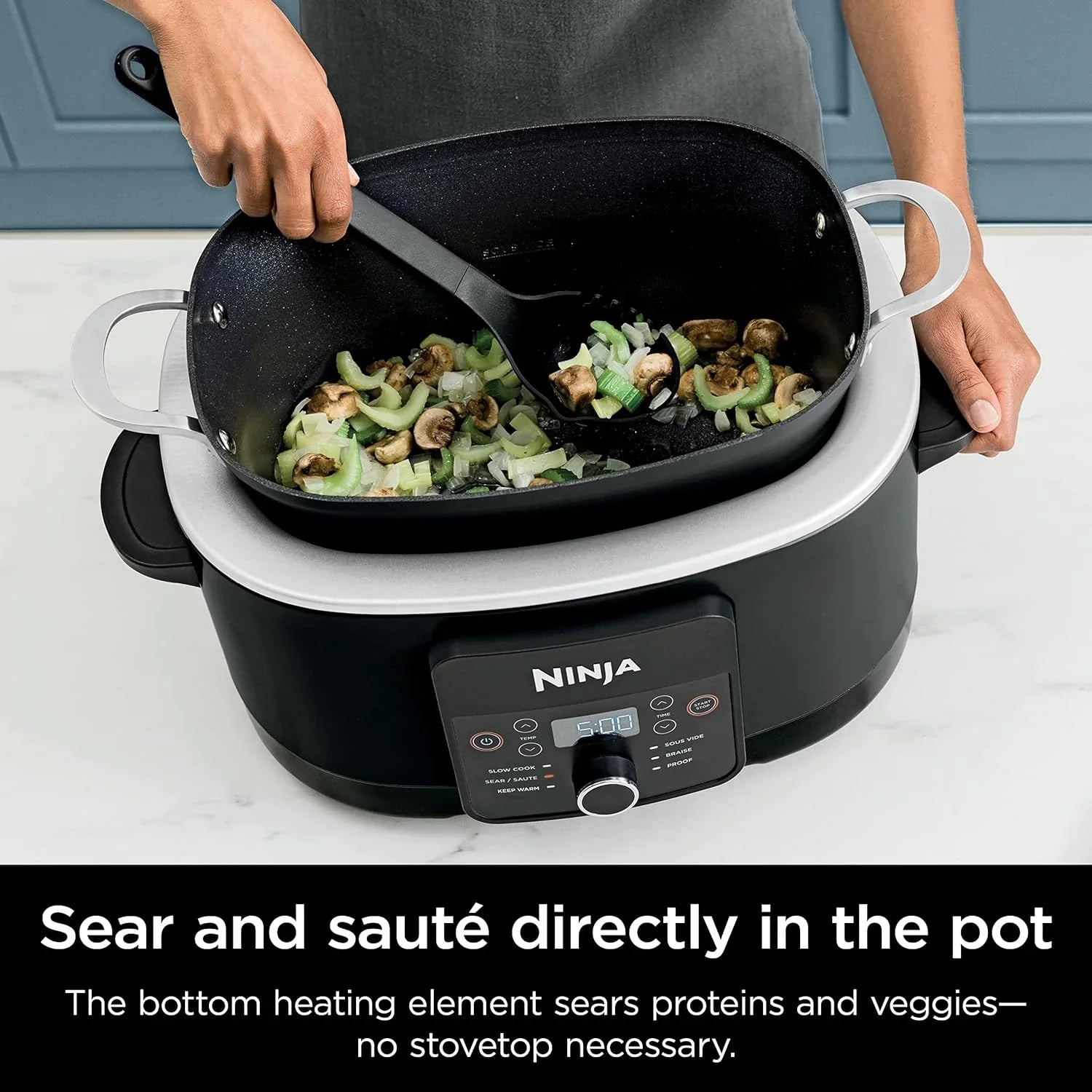 Mijoteuse Ninja 8,5 pintes, multicuiseur avec four hollandais et cuiseur vapeur