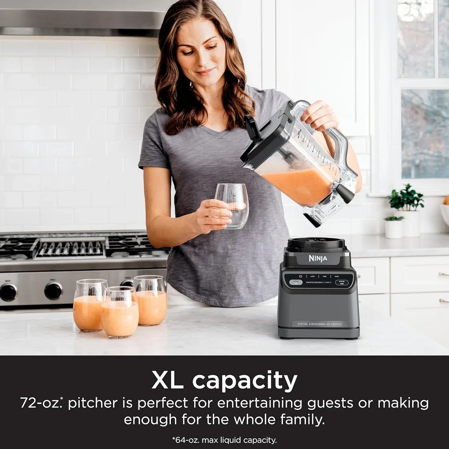 Mixeur compact professionnel Ninja BL660, 1 100 W, 3 fonctions, idéal pour les boissons glacées, les smoothies, les sauces et bien plus encore.