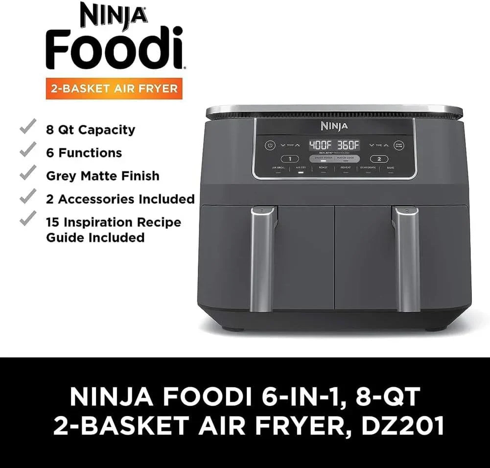 Friteuse à air 6 en 1 Ninja Foodi avec MegaZone de 7 pintes et séparateur de panier