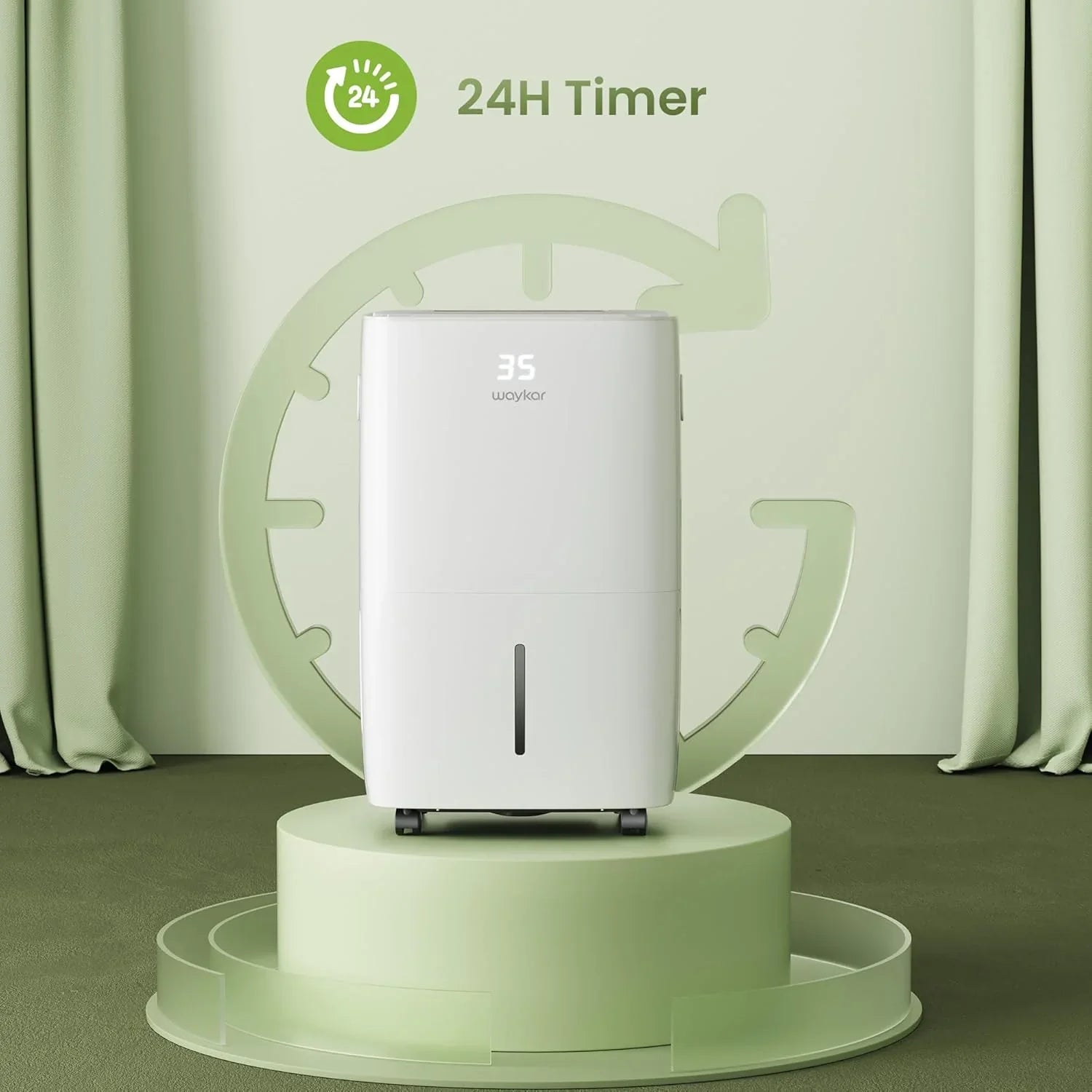 Déshumidificateur Waykar de 2 000 pi² pour la maison et les sous-sols, avec drainage automatique ou manuel, réservoir d'eau de 0,66 gallon