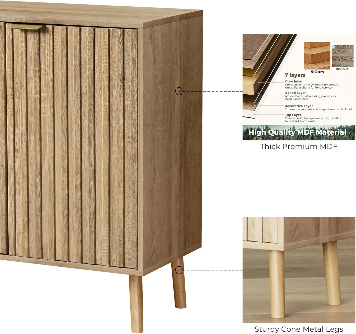 Meuble indépendant en bois noir pour salon, chambre, salle à manger et couloir