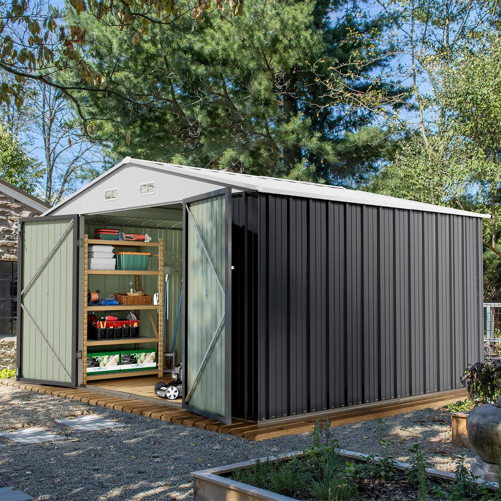 Abri de jardin extérieur Devoko 5 x 3 pi verrouillable en métal