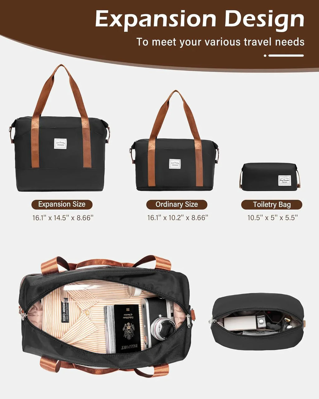 Ensemble de bagages LONG VACANCES 6 pièces : valise cabine rigide en ABS et PC, roulettes pivotantes et fermeture éclair YKK, cadenas TSA