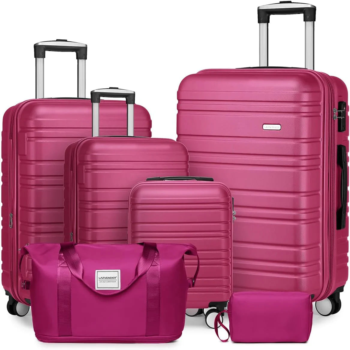 Ensemble de bagages 6 pièces, ensemble de valises rigides extensibles avec roulettes pivotantes, ensemble de bagages à roulettes légers