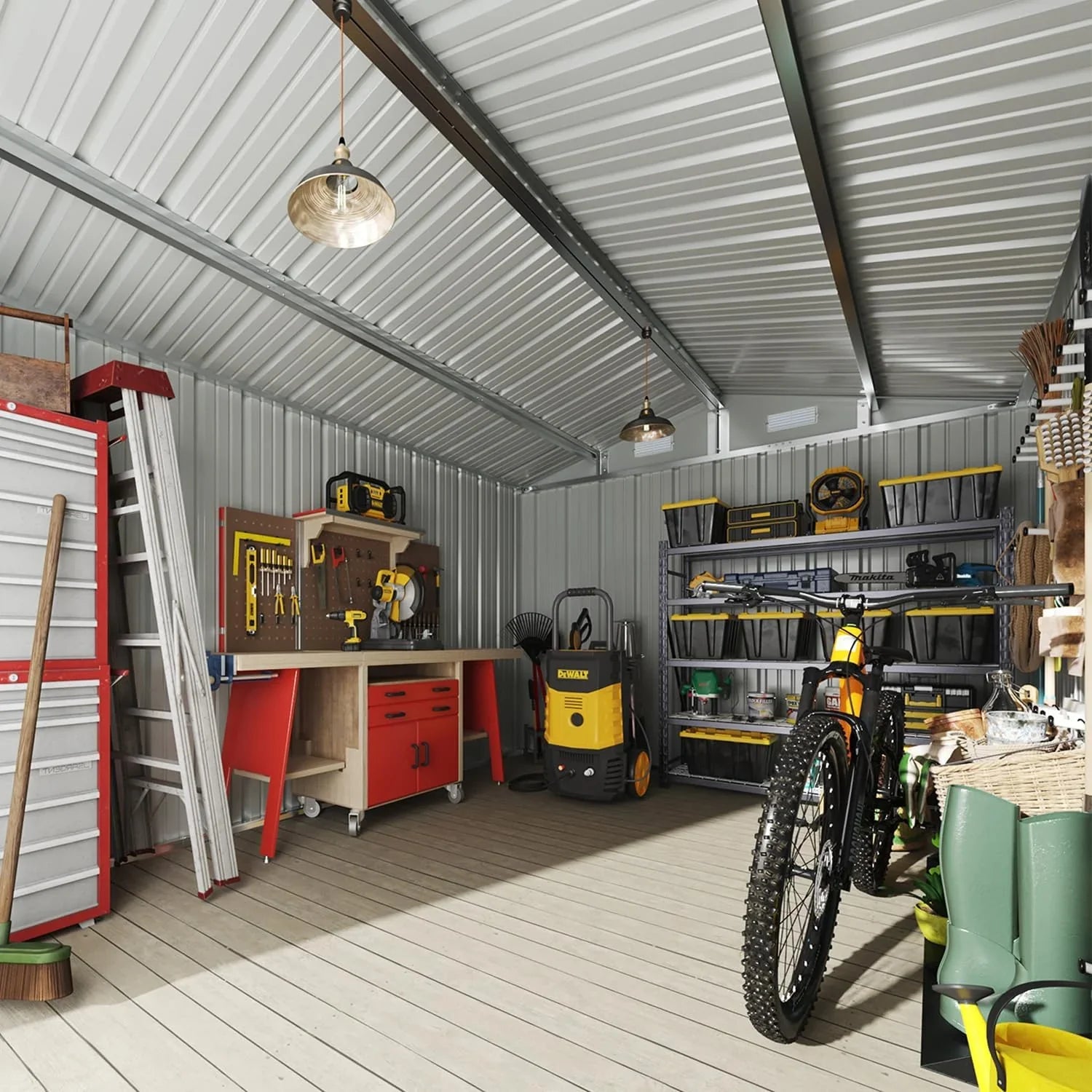 Abri de jardin extérieur Aoxun 6,2 x 4 pieds, abri de jardin en métal avec porte verrouillable et toit en pente, abri à outils, abri à vélos