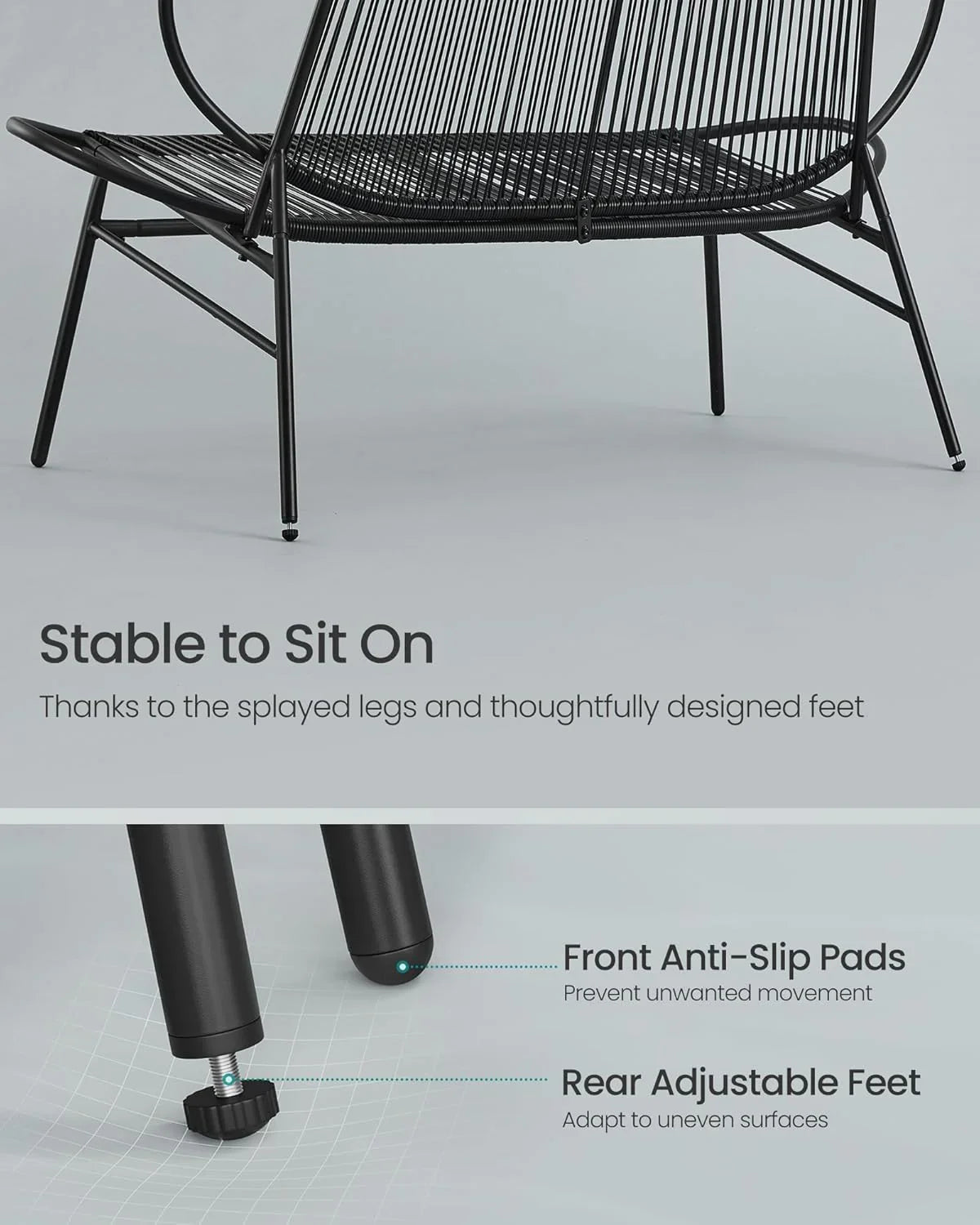 Canapé d'extérieur 2 places avec dossier en rotin synthétique