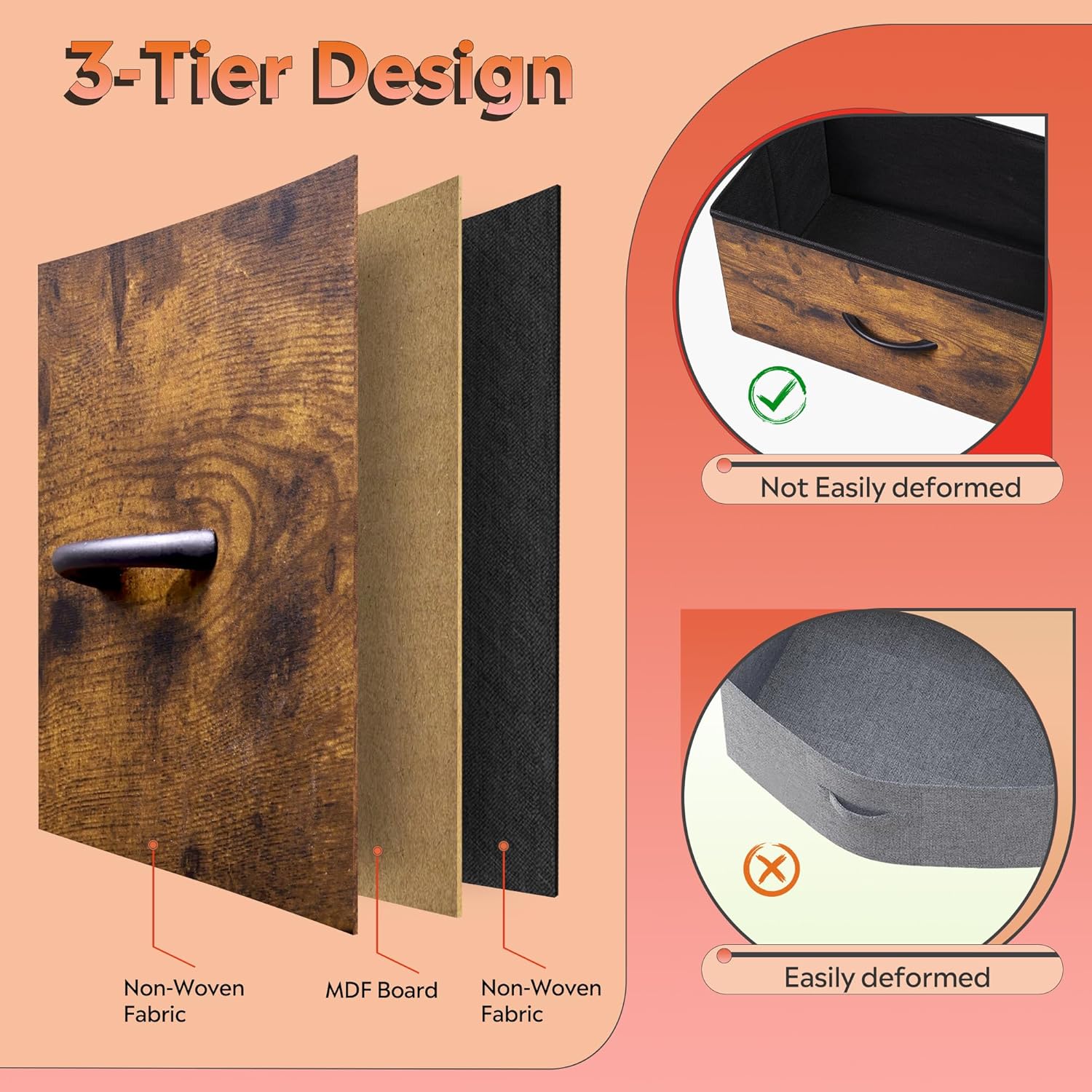 Meuble de rangement WLIVE avec 13 bacs en tissu, tiroirs de rangement avec cadre en acier, grande tour de rangement pour salon, couloir, bureau, noir anthracite