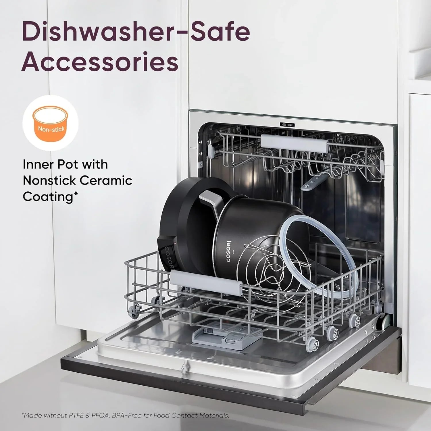 Autocuiseur COSORI 6 pintes, appareil de cuisine multifonction instantané 9 en 1, conception de ventilation plus sûre, cuiseur à riz, marmite à cuisson lente, sous vide, sauteuse, 1100 W, acier inoxydable