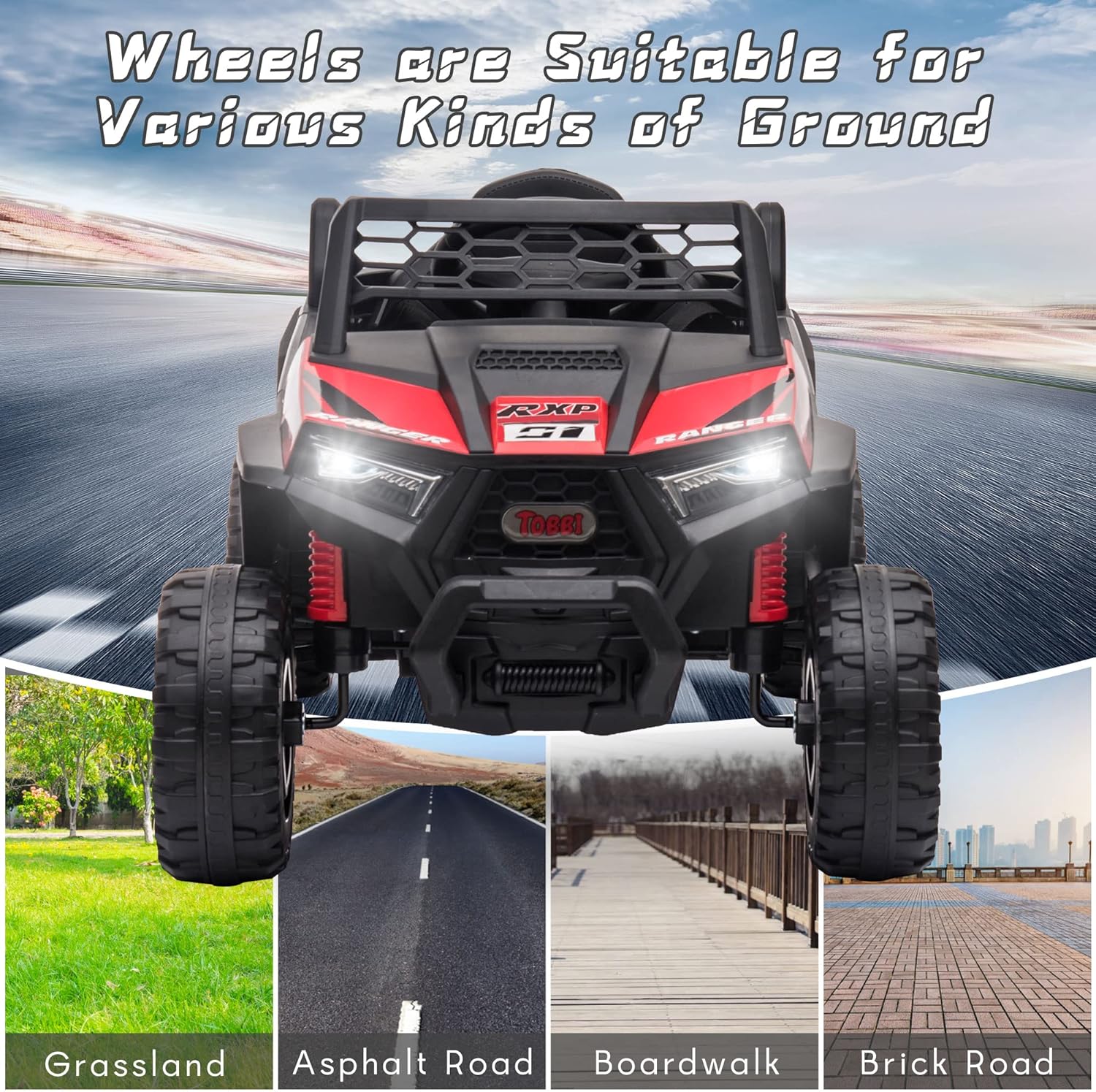 Voiture électrique tout-terrain TOBBI 12 V pour enfants