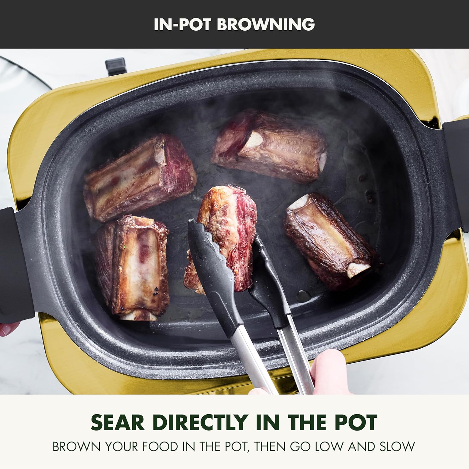 Mijoteuse électrique programmable 8 en 1 de 6 litres avec couvercle lavable au lave-vaisselle et base amovible