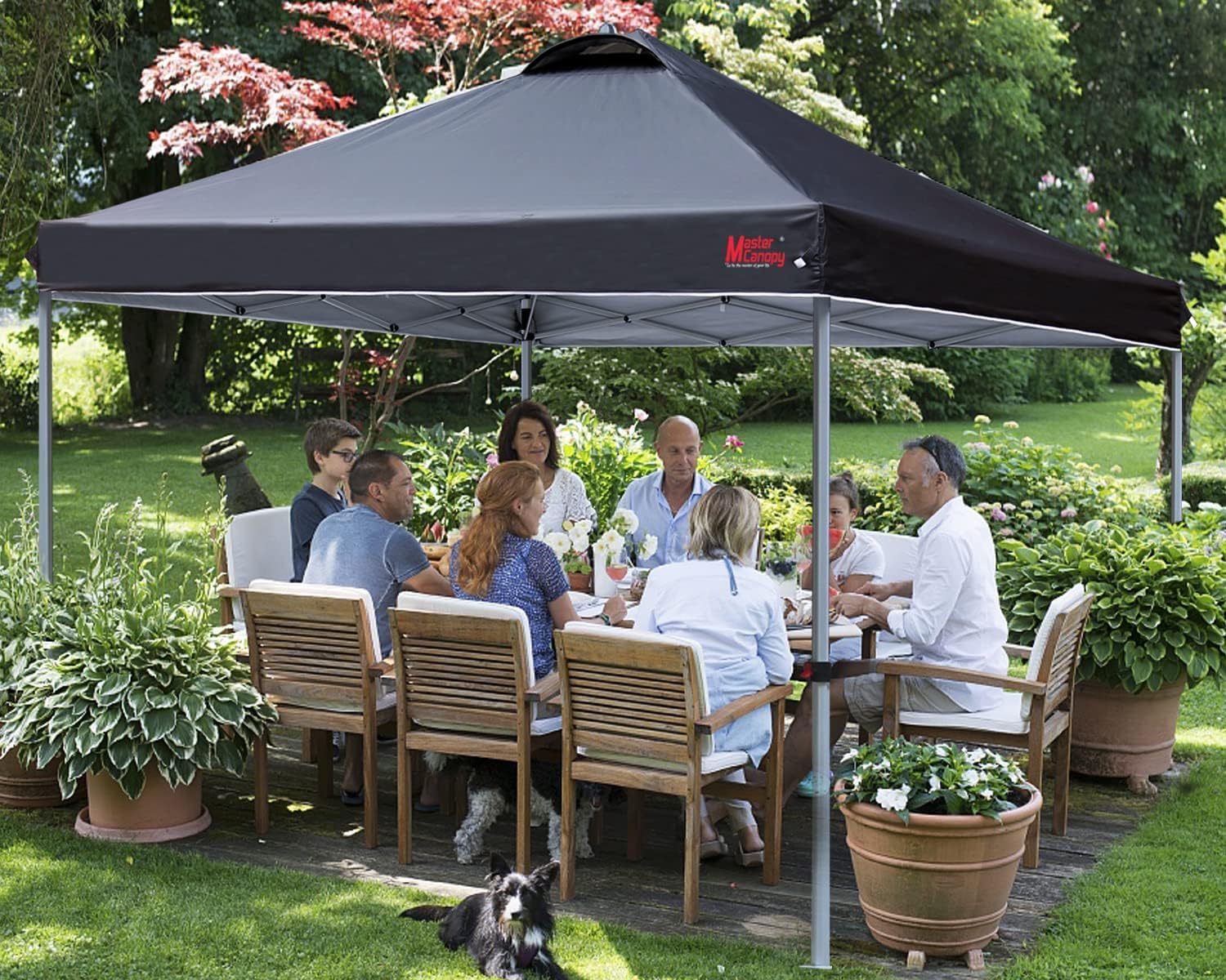 Tente pop-up robuste avec sac à roulettes (10 x 10, noir)